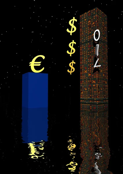 欧元和油 — 图库照片