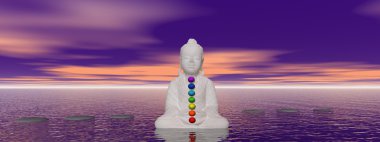 Buddha and chakras clipart