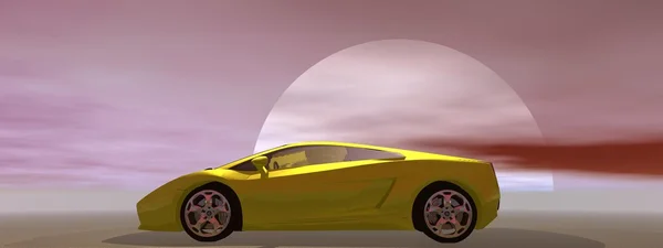 Auto gelb — Stockfoto
