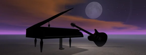 stock image Piano and guitar