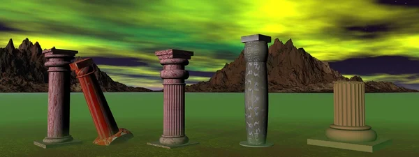 Säulen und Landschaft — Stockfoto