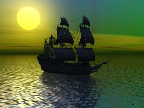 Лодка и солнце — стоковое фото
