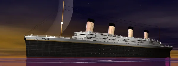 Титаник и луна — стоковое фото