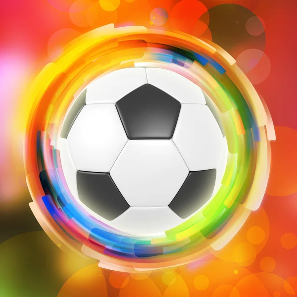 在颜色上的足球球戒指背景 — 图库照片