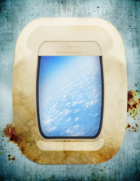 Old Airplane window. — Stock Photo, Image