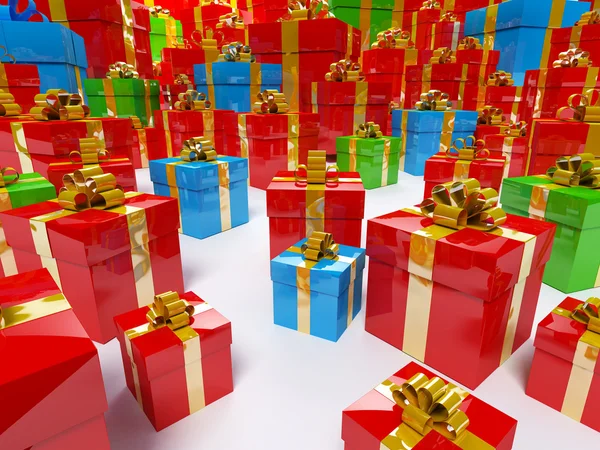 Farbe Geschenk-Boxen 3d Illustration — Stockfoto