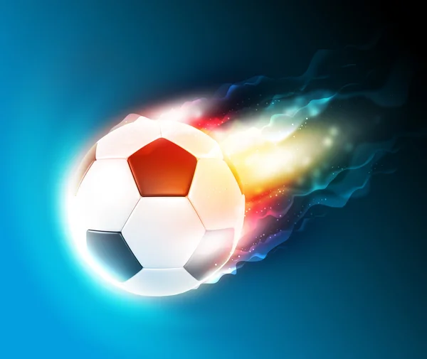 Ποδόσφαιρο flamy στο φόντο χρώμα λάμψη — Φωτογραφία Αρχείου