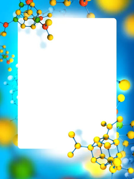 Frame met moleculen achtergrond — Stockfoto