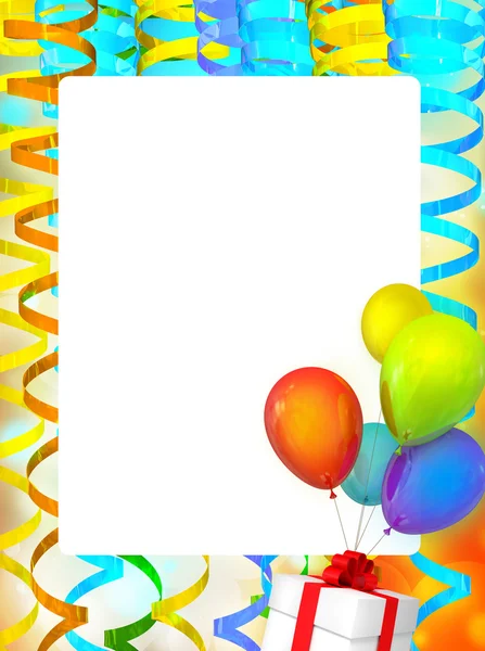Рамка святкового фону з повітряними кульками — стокове фото