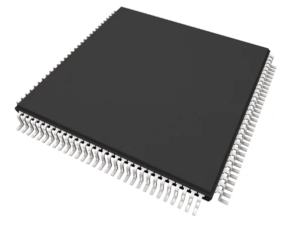 Microchip isolato su bianco — Foto Stock