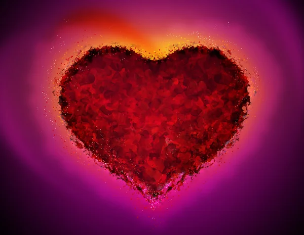 Donker rood hart — Stockfoto