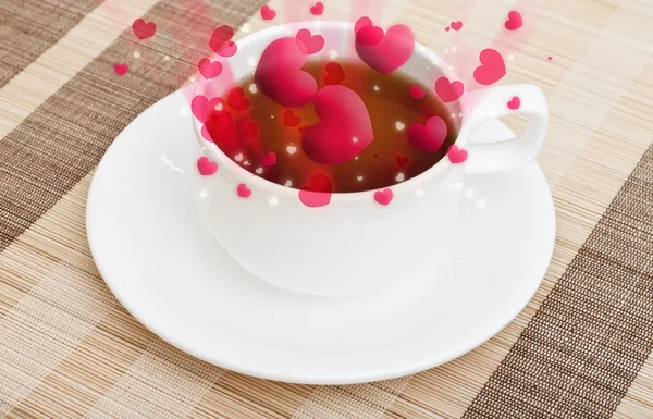 Kalp gibi Buhar ile kahve fincan — Stok fotoğraf
