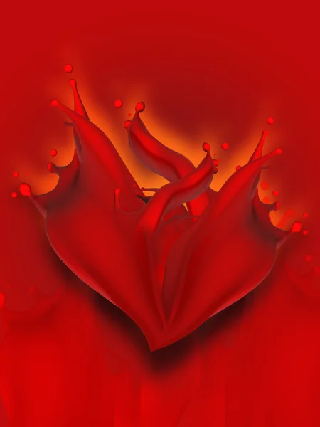 Abstract St. Valentine day heart with blood — стоковое фото