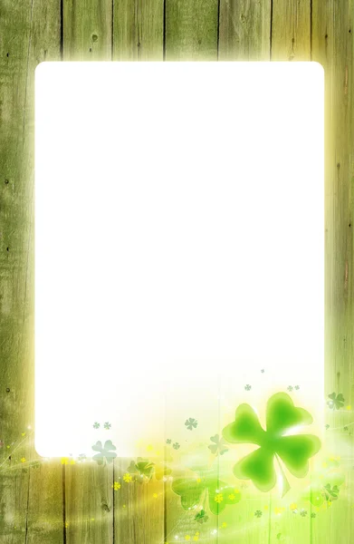 St. Patricks day background frame on green wood. — Stock Photo, Image
