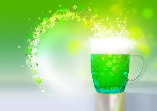 Cerveja verde para o dia de St Patrick — Fotografia de Stock