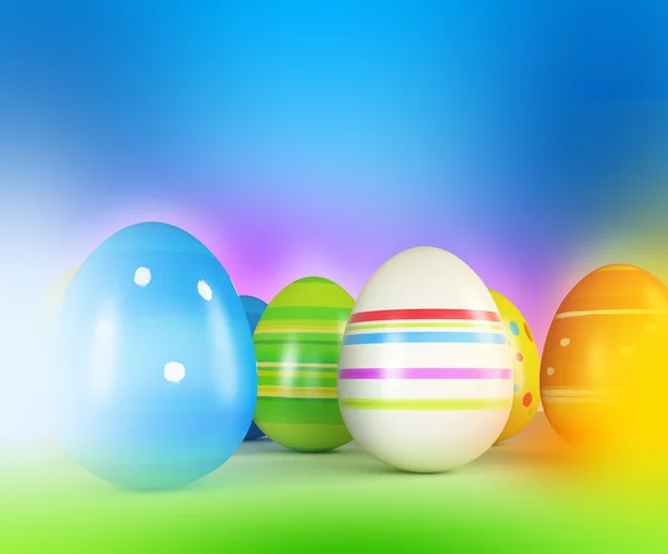 Húsvéti tojás és a csirkék — Stock Fotó