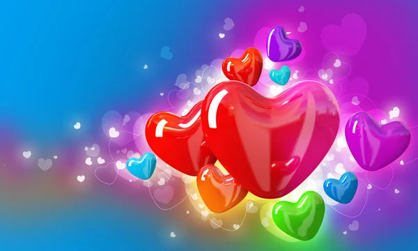 День Валентина листівка з серцями — стокове фото