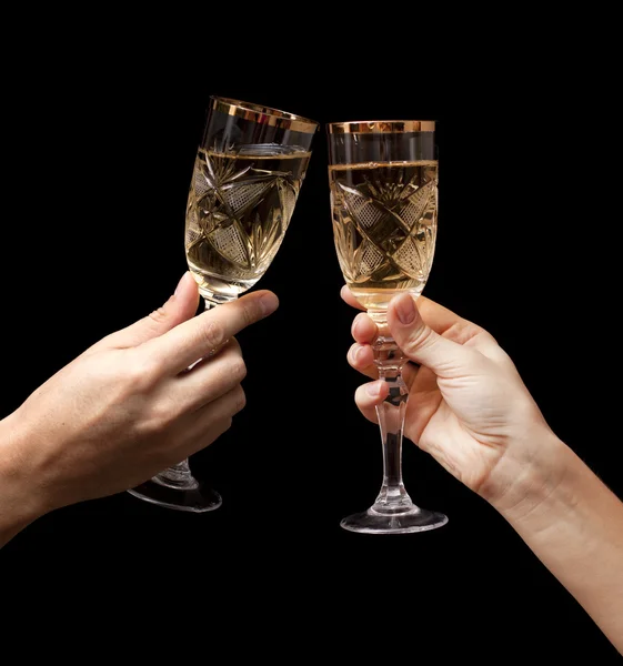 Bicchiere di champagne tostato — Foto Stock