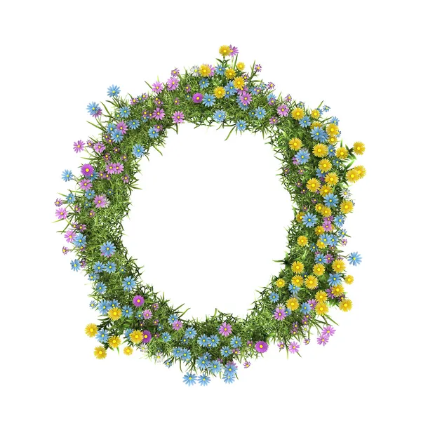 Carta O, alfabeto de flores isolado sobre branco — Fotografia de Stock