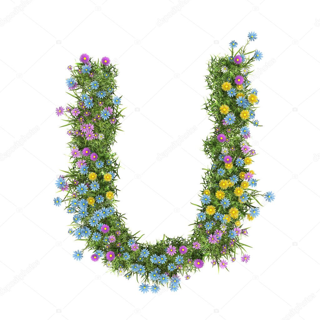 Letter U, flower alphabet isolated on white Stock Photo by ©digiart 9382007
