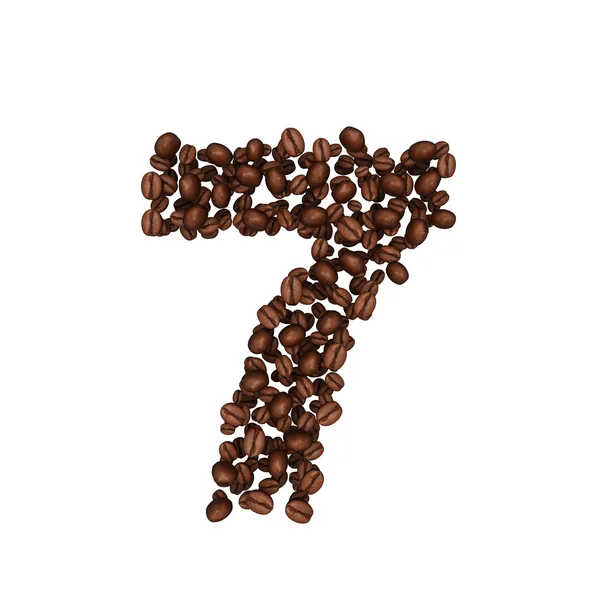 커피 콩에서 알파벳입니다. 흰색 절연. — 스톡 사진