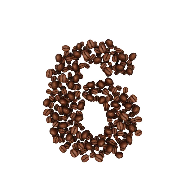 Alfabeto de grãos de café. isolado em branco . — Fotografia de Stock
