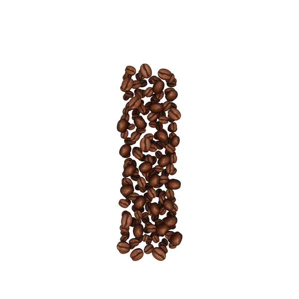 Alphabet from coffee beans. isolated on white. — Stock Photo, Image