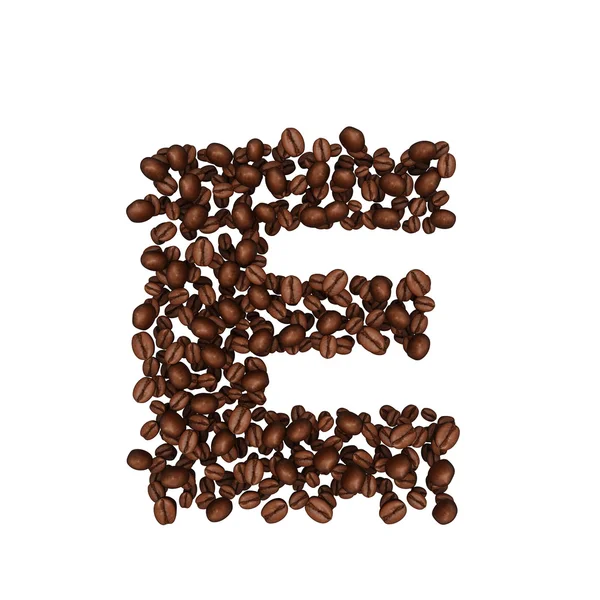 Алфавит из кофейных зерен. изолированные на белом . — стоковое фото