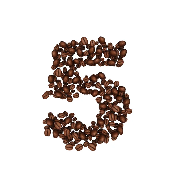 Alfabeto de granos de café. aislado en blanco . — Foto de Stock