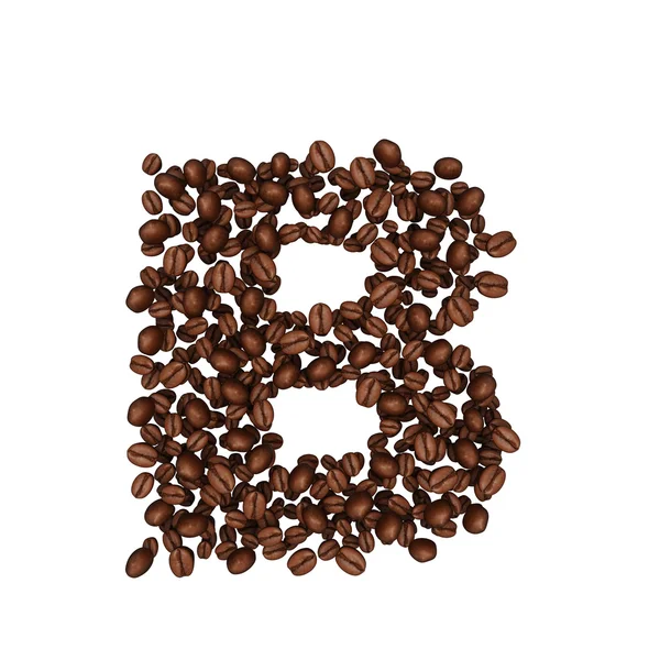 Alphabet from coffee beans. isolated on white. — Stock Photo, Image