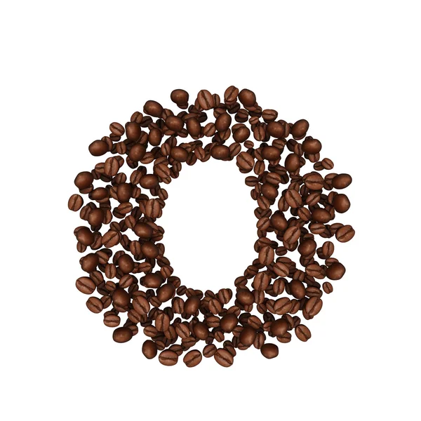 Alfabetet från kaffebönor. isolerad på vit. — Stockfoto