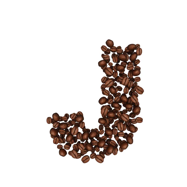 Abeceda z kávových zrn. izolované na bílém. — Stock fotografie