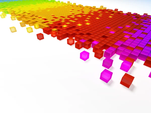 Gradient color pixel mosaic background (3d HD render) — Stock Photo, Image