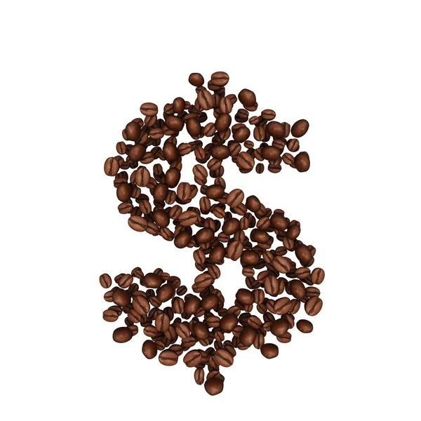 stock image Alphabet from coffee beans. isolated on white.