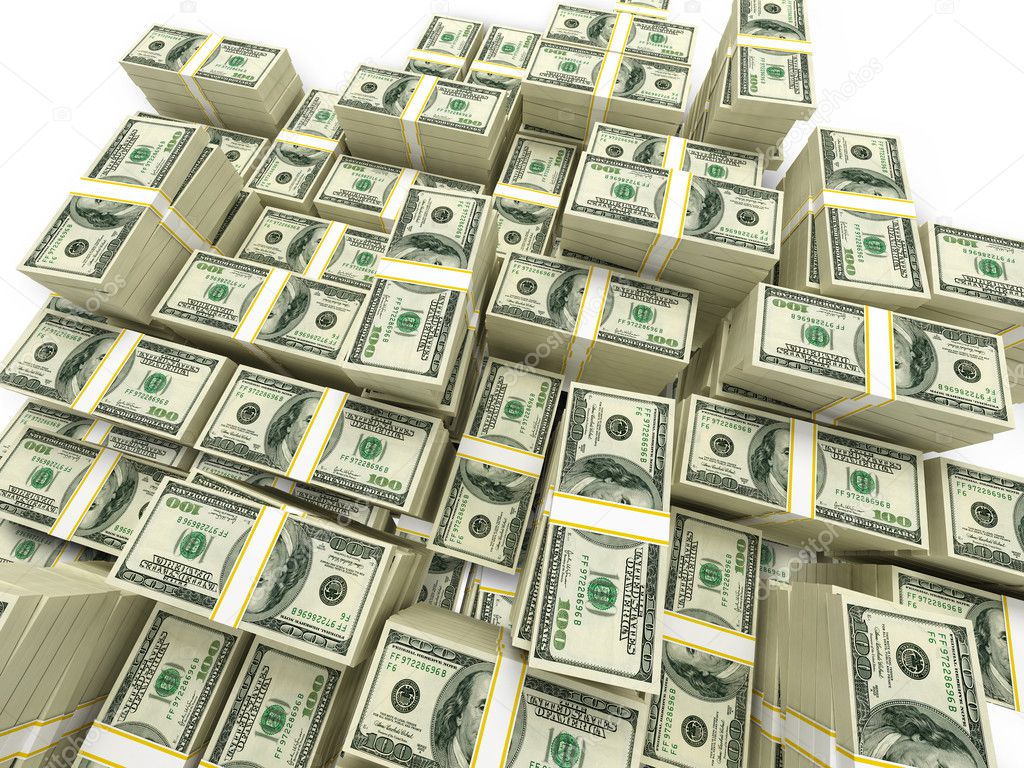 Money stack. piles of cash