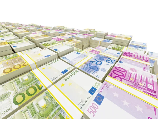 Крупный план банкнот евро — стоковое фото