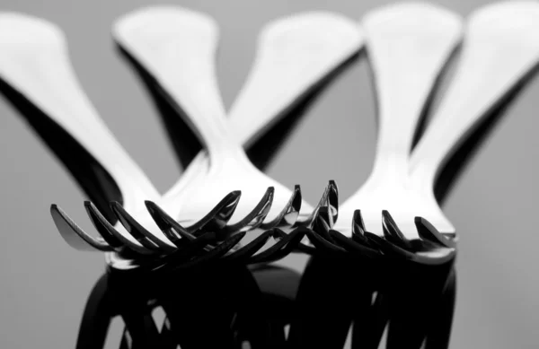 Groep van zilveren vorken — Stok fotoğraf