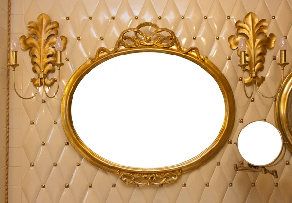 Luxury vintage mirror isolated inside — Stock Photo, Image