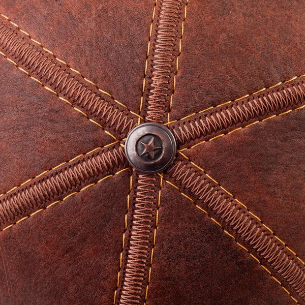 Threads seam on leather — Stock Photo, Image