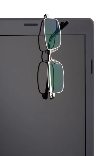 Glasses on laptop — Stock Photo, Image