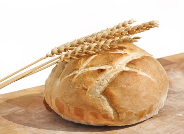 Loaf of bread and wheat ears clipart