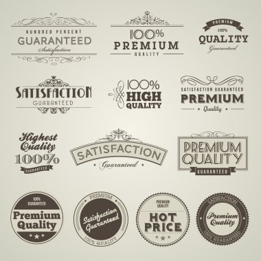 Vintage Styled Premium Quality labels clipart