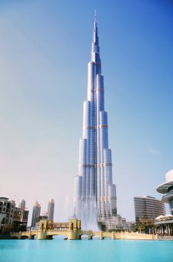 Burj Khalifa the tallest building in the world and fountain, Dubai clipart