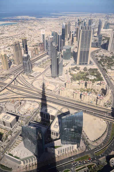 Місто Дубай, вид з вежі Бурдж-Халіфа ОАЕ — стокове фото