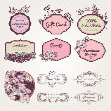 Set of labels and elements clipart