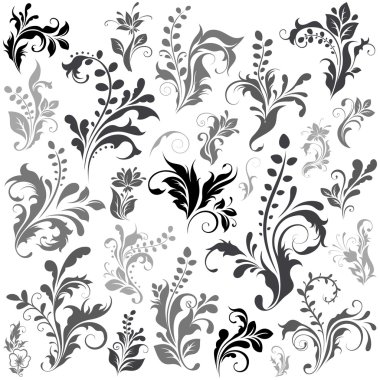 Swirly design elements clipart