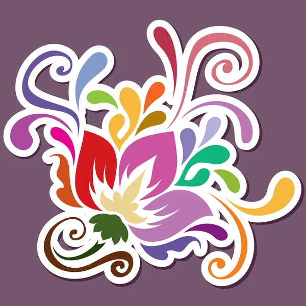 Kleur swirly decoratie — Stockvector