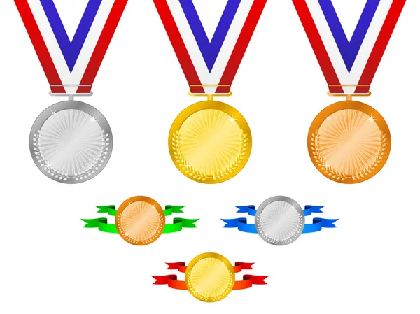 Medals set 3 — Stock Vector