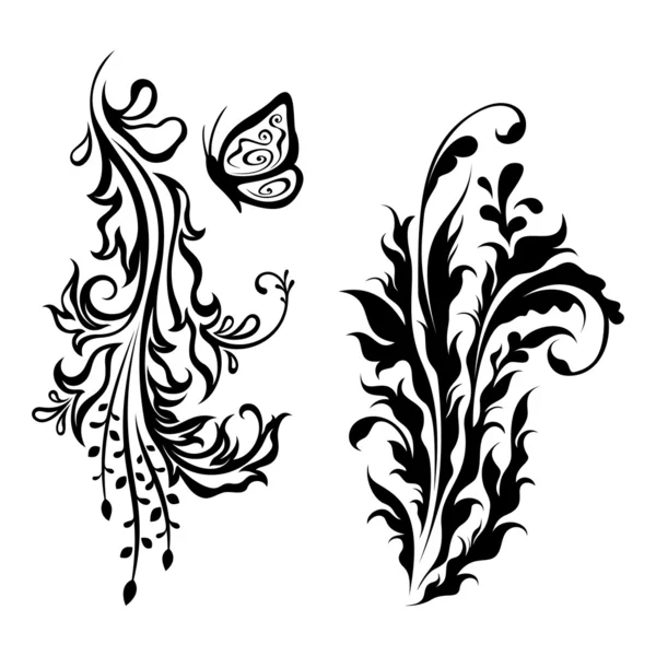 Décorations florales verticales — Image vectorielle