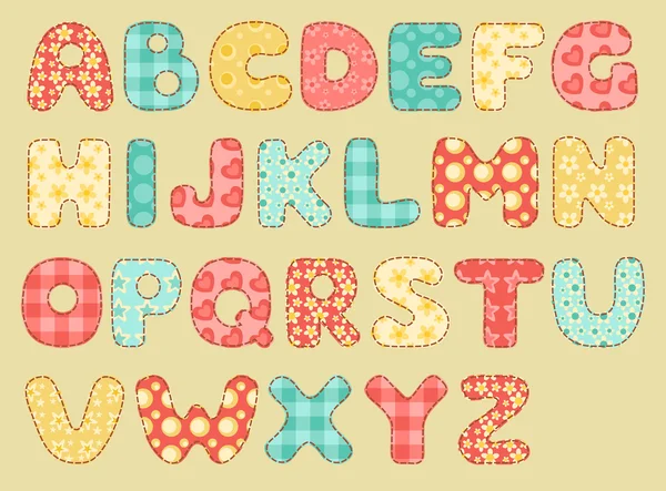 Polka Dot Lower Case Alphabet With Stitches — Stock Vector © Yayayoyo